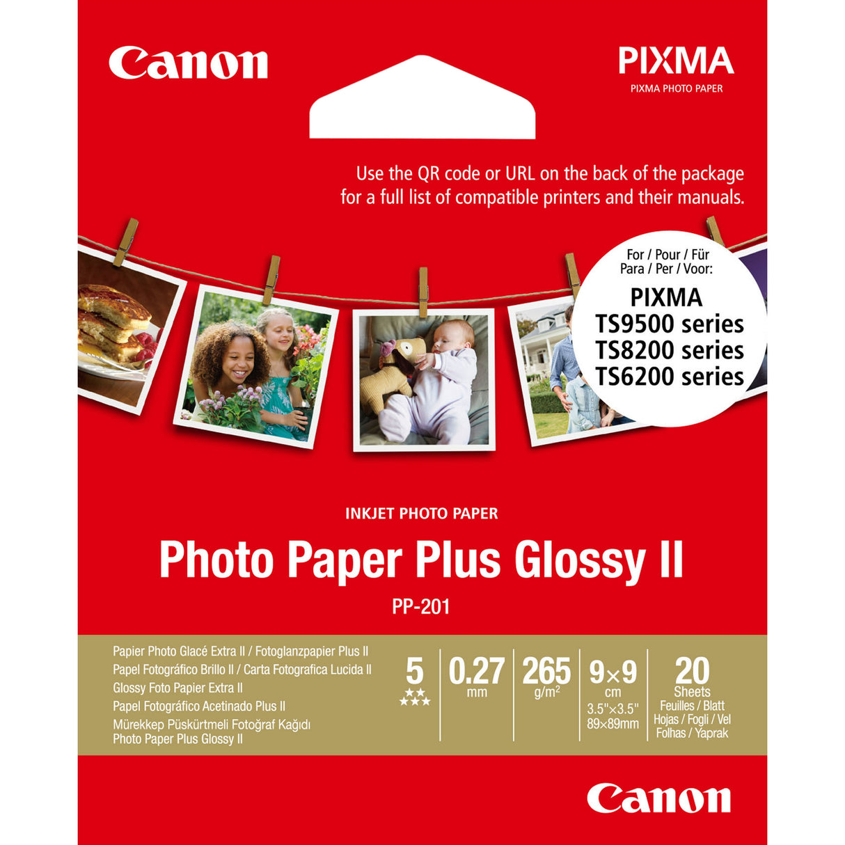 Papel Canon Foto Pp-201 2311b070 9x9/ 20 Hojas