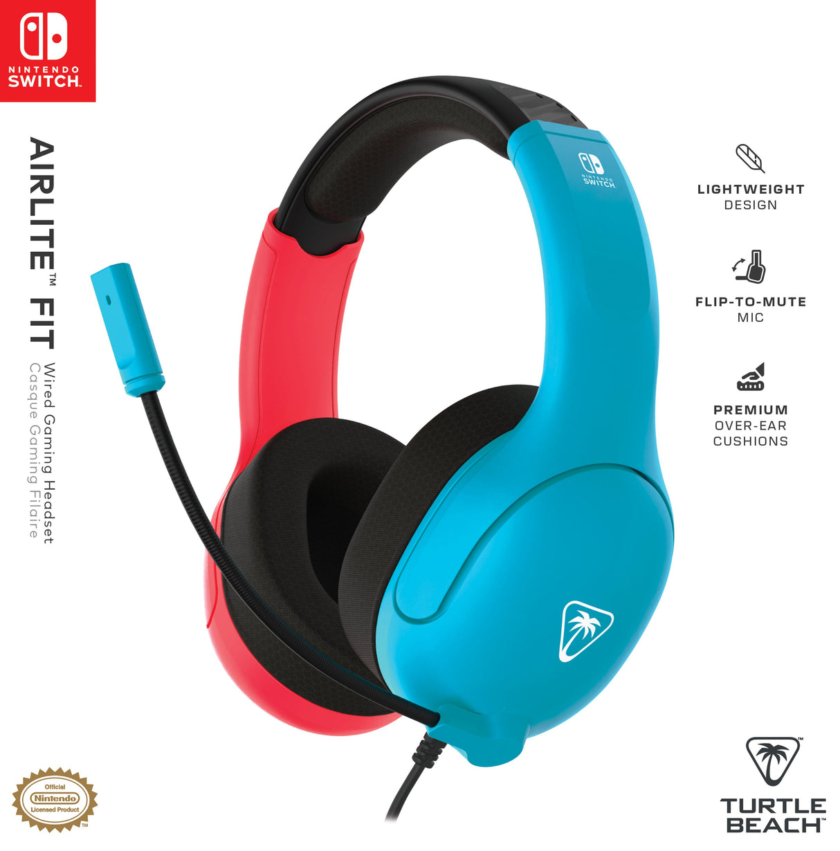EAN 0840454400120 - Turtle Beach Airlite Fit Auriculares Alámbrico Diadema Juego Negro, Azul, Rojo imagen 11