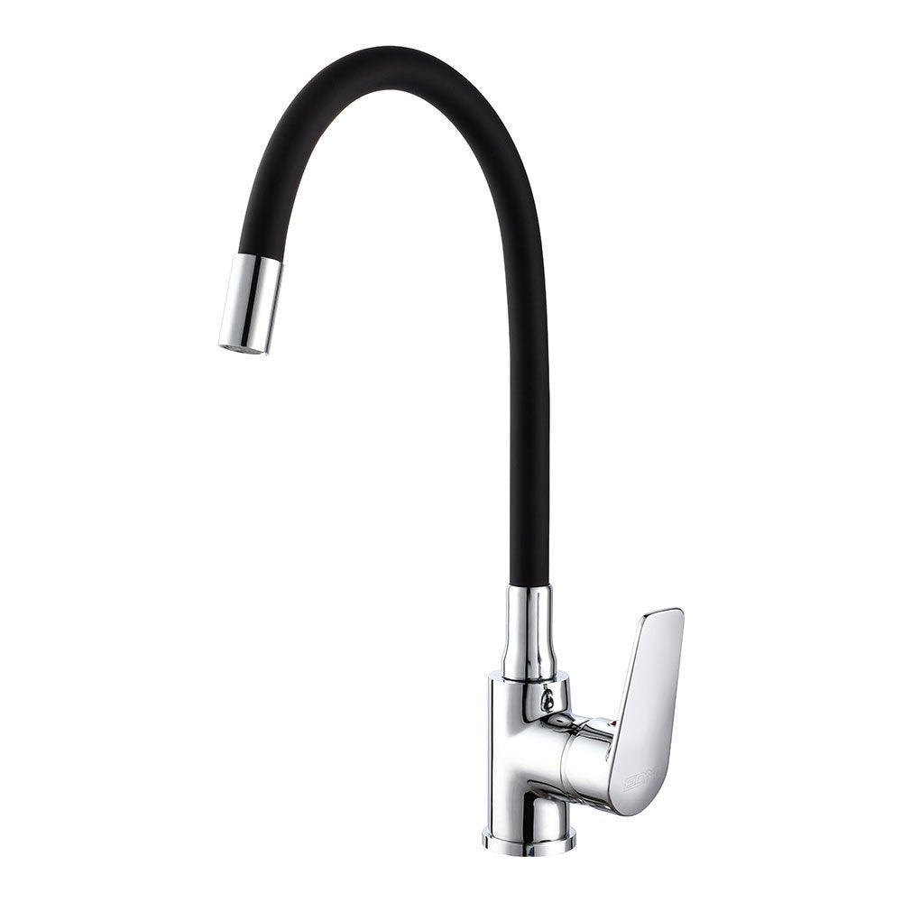 Grifo Cocina Monomando Baiona Goma Flexible Negro