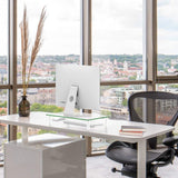 Techly Ica-Ms 461 Soporte De Mesa Para Pantalla Plana 81,3 Cm (32") Independiente Transparente, Blanco