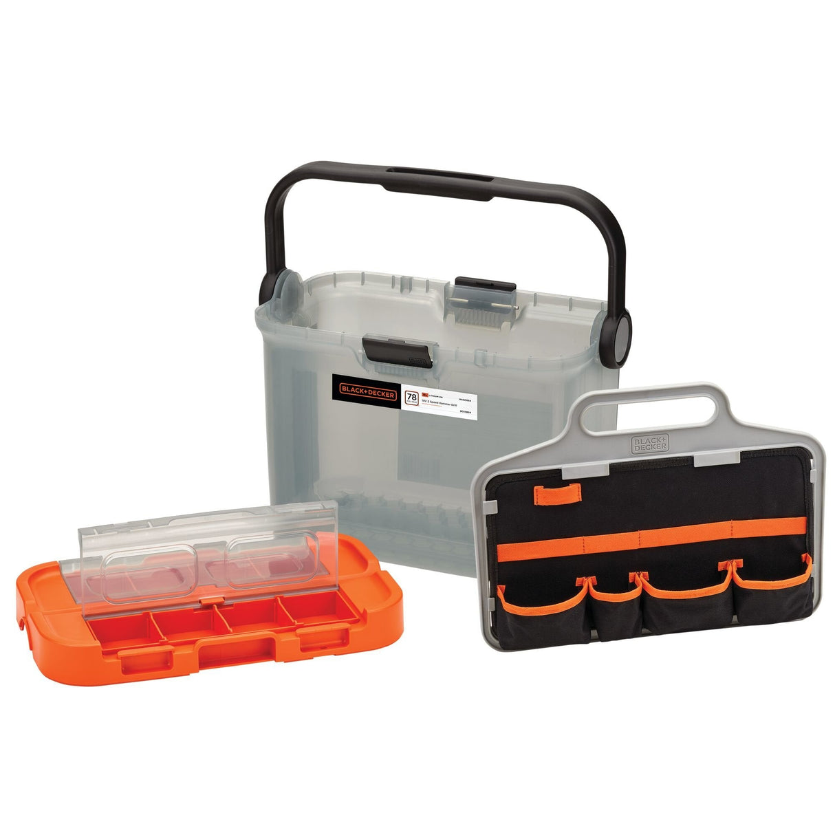 Taladro Combinado A Batería Black+Decker Bcksb04, 18 V Naranja/Negro, 2 Baterías De Iones De Litio De 1,5 Ah, Caja De Almacenamiento, Juego De Accesorios De 78 Piezas Bcksb04-Qw