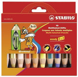 Stabilo Lápices De Colores Woody 3 En 1 Estuche De 10 + Sacapuntas C/Surtidos