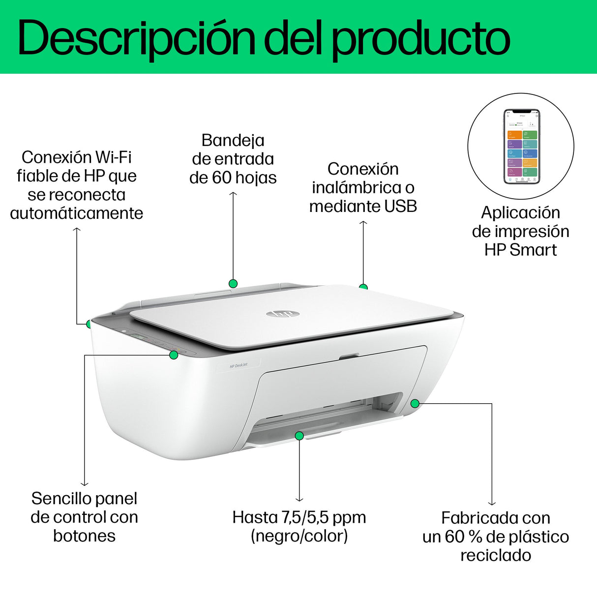 EAN 0196337380035 - HP DeskJet 2820e All-in-One Printer Inyección de tinta térmica A4 4800 x 1200 DPI 7,5 ppm Wifi imagen 5