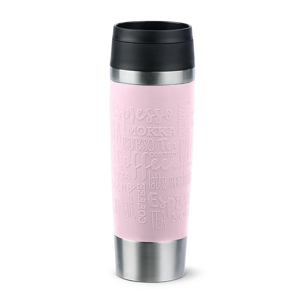 Emsa Travel Mug Taza Térmica Classic Grande Rosa Claro/Acero Inoxidable, 0,5 Litros N2022400