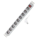 9er Regleta De Enchufes 19" Pdu Con Interruptor Logilink Gris Claro
