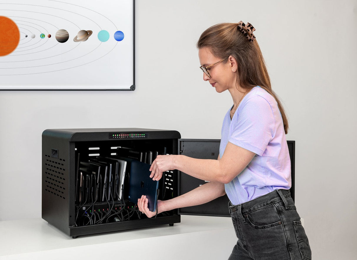 Compulocks Cc1601b-Eu Organizador Para Estación De Carga Montaje En Pared Y Sobremesa Acero Negro