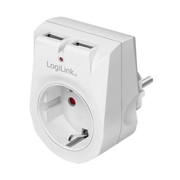 Adaptador De Enchufe Logilink 1x Cee 7/3 + 2x Usb-A