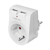 Adaptador De Enchufe Logilink 1x Cee 7/3 + 2x Usb-A