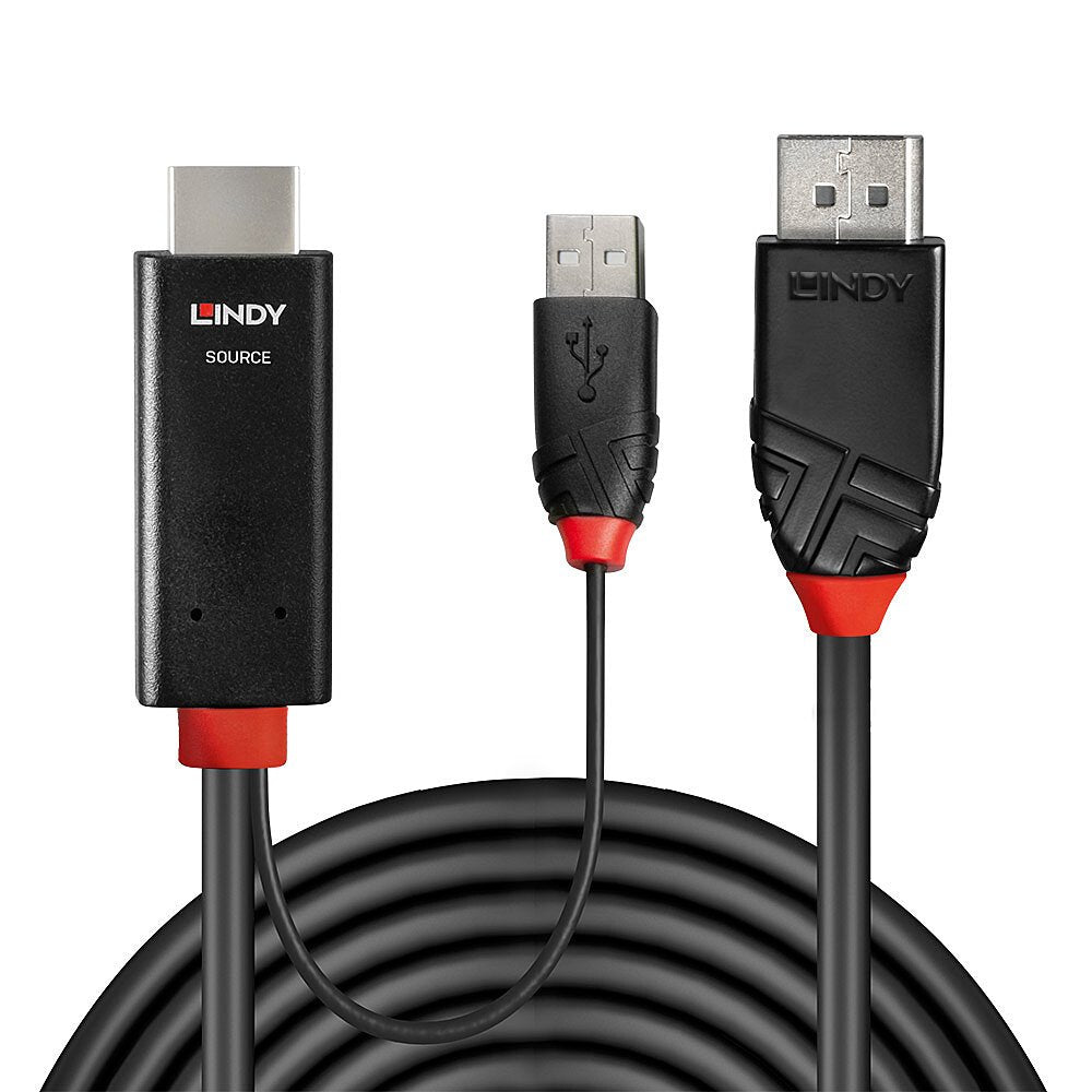 EAN 4002888414982 - Lindy 41498 adaptador de cable de vídeo 1 m HDMI + USB Type-A DisplayPort Negro imagen 2