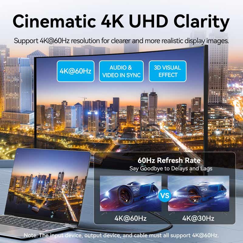 Cable Usb-C A Hdmi Vention 4k 1 M Negro