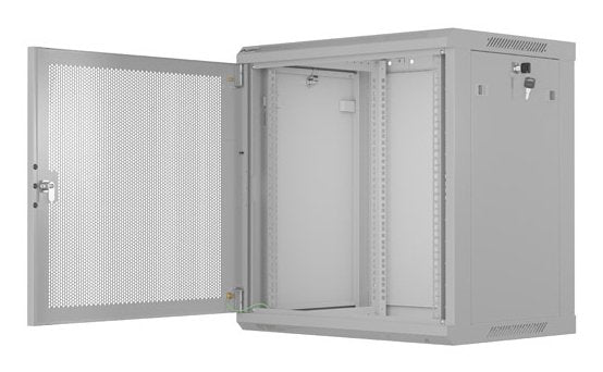 Lanberg Wall Mount Cabinet 19" 12u 600x450 Mesh Doora Grey Flat Pack