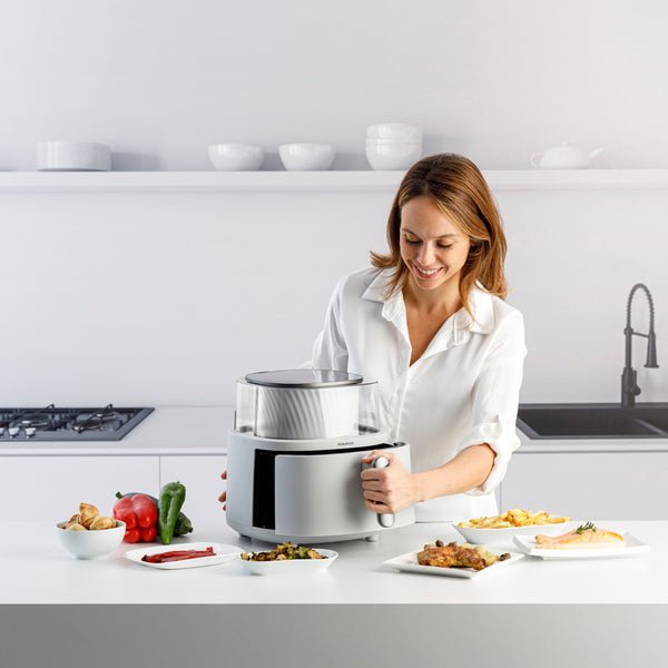 EAN 8414234739902 - Taurus Aero Crisp Spin Sencillo 6 L Independiente 1550 W Freidora de aire caliente Blanco imagen 8