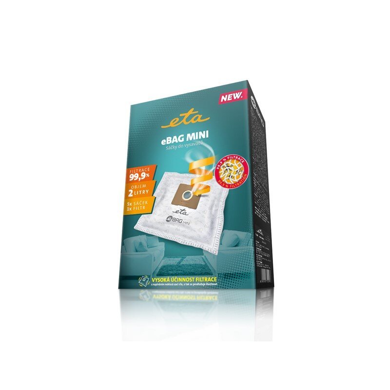 Eta Eta960068021 Vacuum Cleaner Bags, Original Mini, 2 L, 5 Pcs + 1 Microfilter, Suitable For Eta050090010, Eta049190010