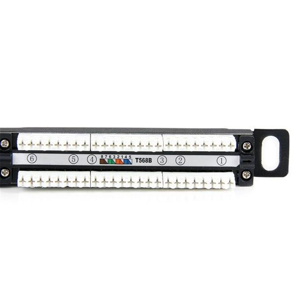 Panel De Parcheo Startech.Com  De 24 Puertos Rj45 Cat5e 110 - 0,5u Montaje En Rack - Patch Panel