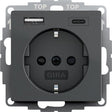 EAN 4010337076285 - GIRA SCHUKO 245928USB-Spannungsversorgung 2f System 55 toma de corriente 2 x USB + CEE 7/3 Negro imagen 1
