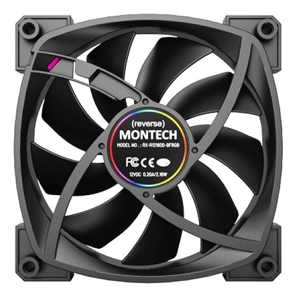 Ventilador Pc Montech Rx120 Pwm 12 Cm Negro 3 Pieza(S)