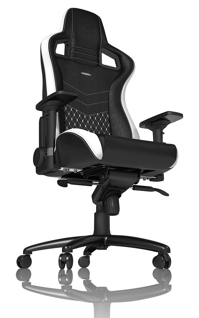 Noblechairs Epic Echtleder Gaming Silla - Negro Blanco Rojo
