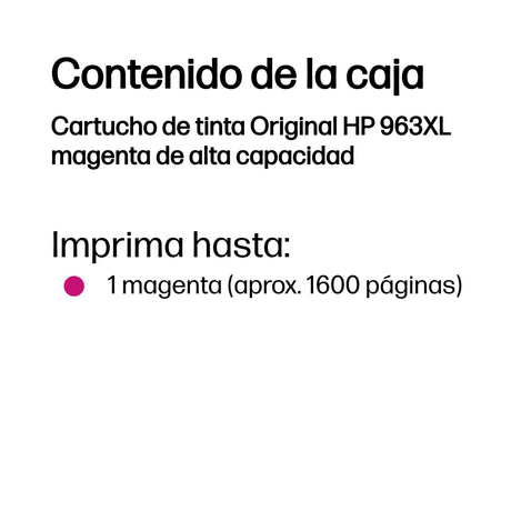 EAN 5715063080689 - HP 963XL High Yield Magenta Original Ink Cartridge cartucho de tinta 1 pieza(s) Alto rendimiento (XL) imagen 3