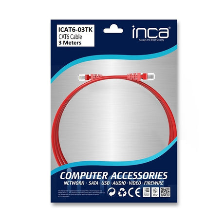 EAN 8697980468283 - Inca CAT6 RJ45 3 m cable de red Rojo U/UTP (UTP) imagen 7