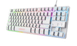 Teclado Trust Gxt 833w Thado De Membrana Tenkeyless Retroiluminado Multicolor Blanco