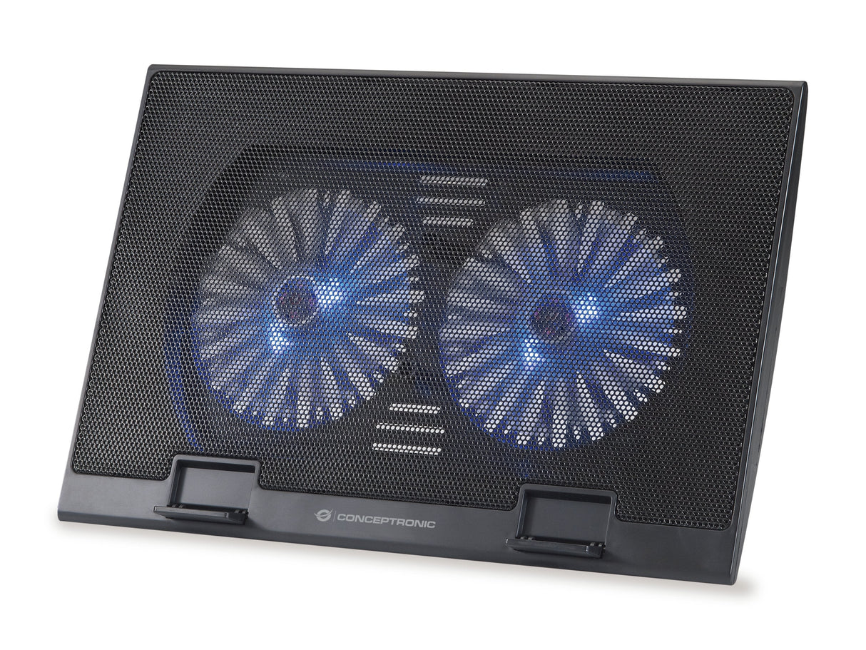 Base Refrigeracion Para Portatiles Conceptronic 2 Ventiladores 125mm Hasta 17