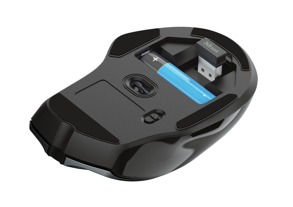 Mouse Inalambrico Trust Nito -Sensor Optico - 6 Botones - 800/1200/1600/1800/2200dpi - 10m Alcance- 2 Botones Pulgar - Receptor Mic - 24115