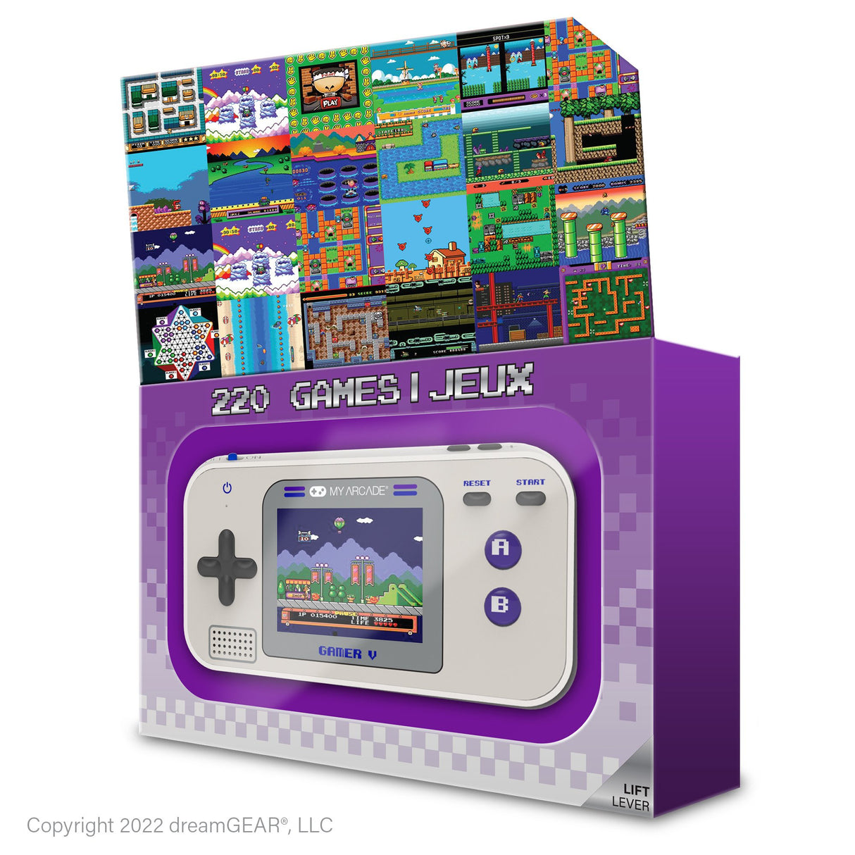 EAN 0845620039203 - dreamGEAR My Arcade Gamer V Classic (220 in 1) Gray & Purple imagen 4