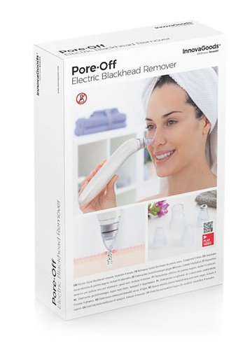 Innovagoods Pore·Off Limpiador Facial Electrico De Puntos Negros - Inalambrico - Cabezales Incluidos - 4.5x20x3.5cm -