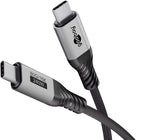 Cable De  1,50m Usb 4 G3x2 80gbps Pd240w Usb-C Macho A Usb-C Macho Negro Video 16k@60hz Datos Y Carga