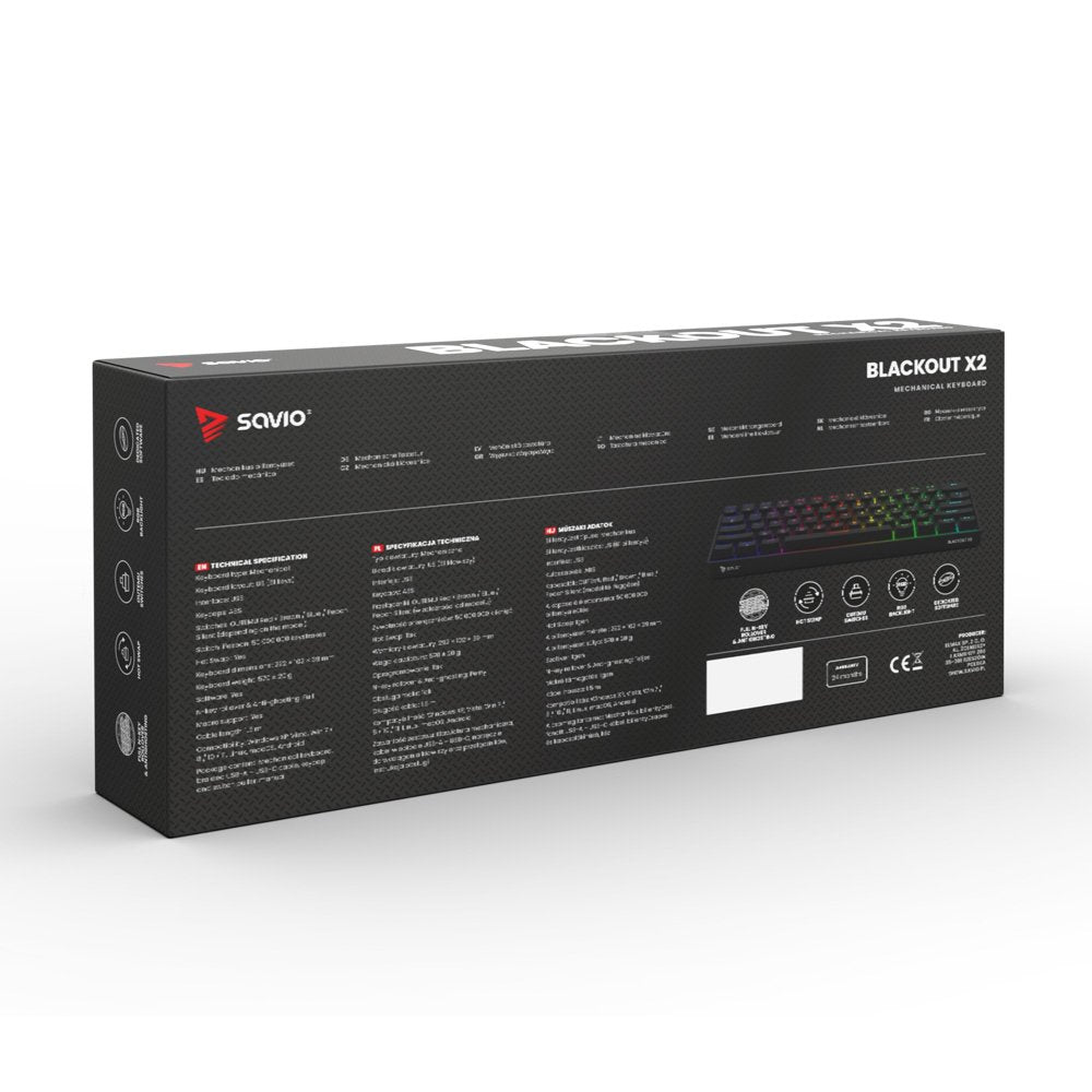 Klawiatura Mechaniczna Blackout X2 Outemu Blue, Hot Swap