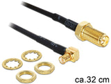 Delock 88472 Antena Cable Rp-Sma Mampara Hembra A Mcx Macho 90° 320 Mm