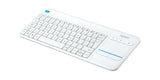Teclado Inglés Logitech K400 Plus Tv Rf Inalámbrico Qwerty Blanco