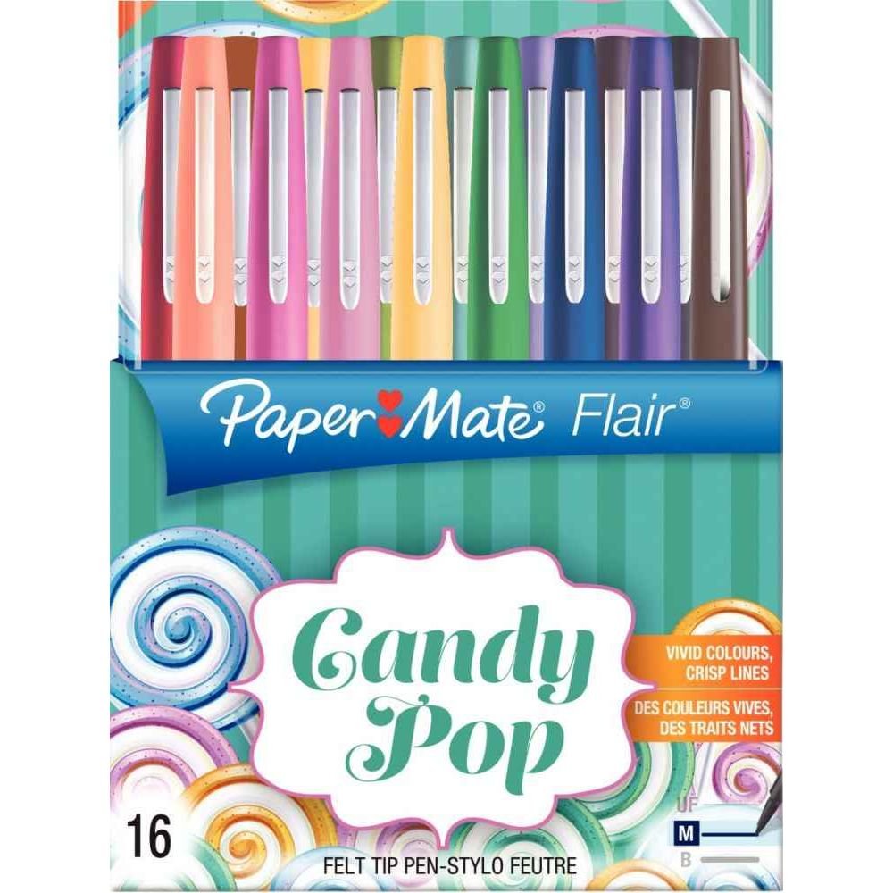 1x16 Boligrafos Paper Mate Flair Candy Pop M