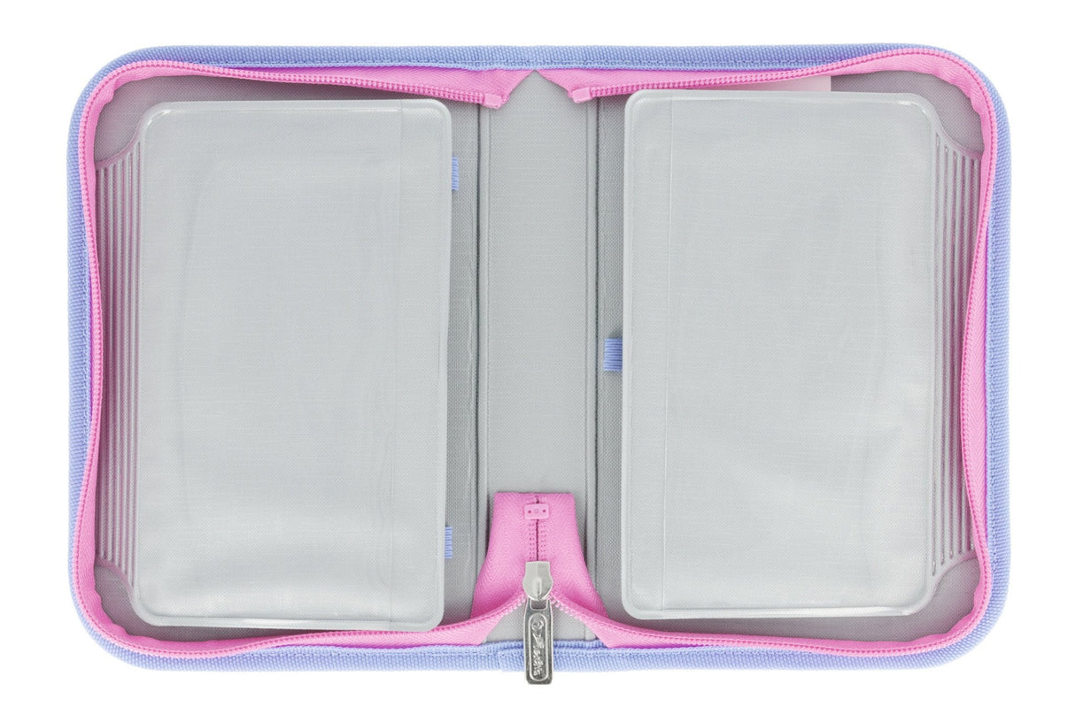 Mochila Escolar Herlitz Ultralight Violeta/Rosa, Estuche Estudiante Con 16 Piezas, Mocasines Ovalados, Bolsa De Deporte, 2 Aplicaciones 50046157