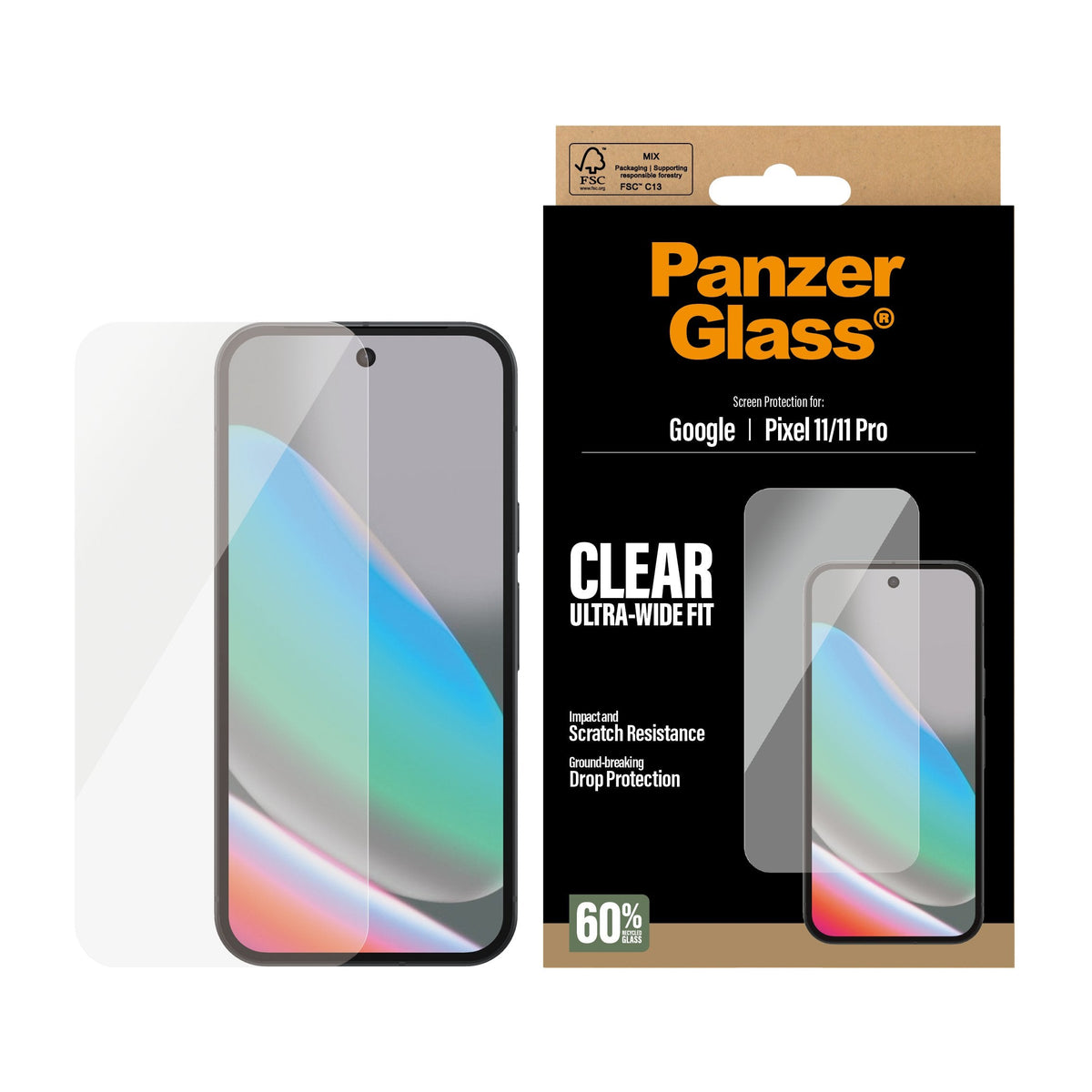 Panzerglass Screen Protector Google Pixel 11/11 Pro  Ultra-Wide Fit