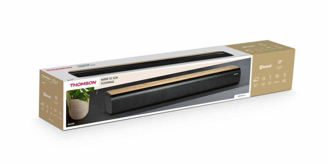 Thomson Barra De Sonido Bt 5.0 200w Madera/Negro Sb402bt