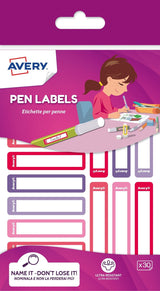 Avery Etiquetas Permanentes 50x10mm Manual Para Bolígrafos Y Lápices 15 X 2h  Rosa/Violeta