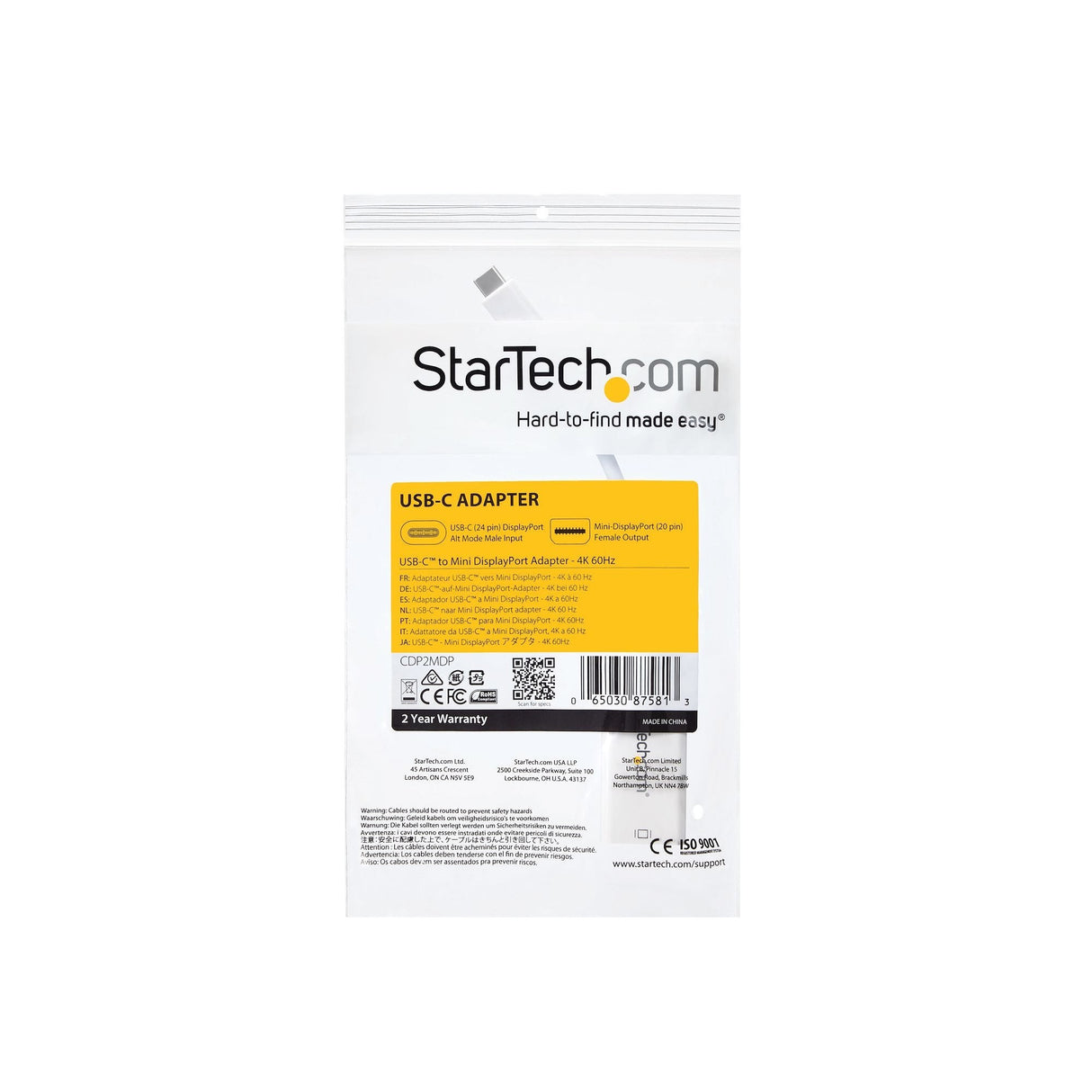 Startech Adaptador Usb-C A Mini Displayport Blanco