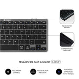 Teclado Y Ratón Inalámbrico Por Bluetooth Subblim Oco020 Combo Multidispositivo Compacto  Gris