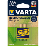 Pila Recargable Varta Recarga Reciclada Aaa Hr03 800mah 2pcs.