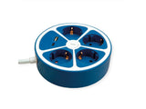 Roline 4-Fach Steckdosenleiste Mit Schalter, Rund, Usb-Charger A+C, Blau, 1,5 M