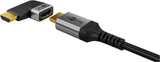 Goobay 72010 Hdmi Angled Adapter 90° Horizontal, 8k @ 60 Hz, Gold-Plated, Black, Silver