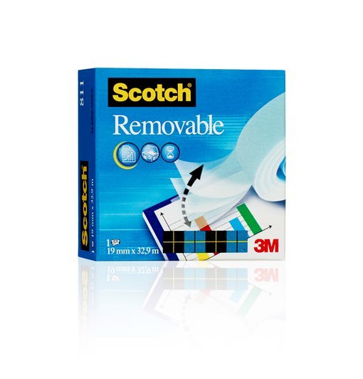 Scotch Magic Cinta Invisible Removible Rollo 19mm X 33m -Pack 12 Rollos-