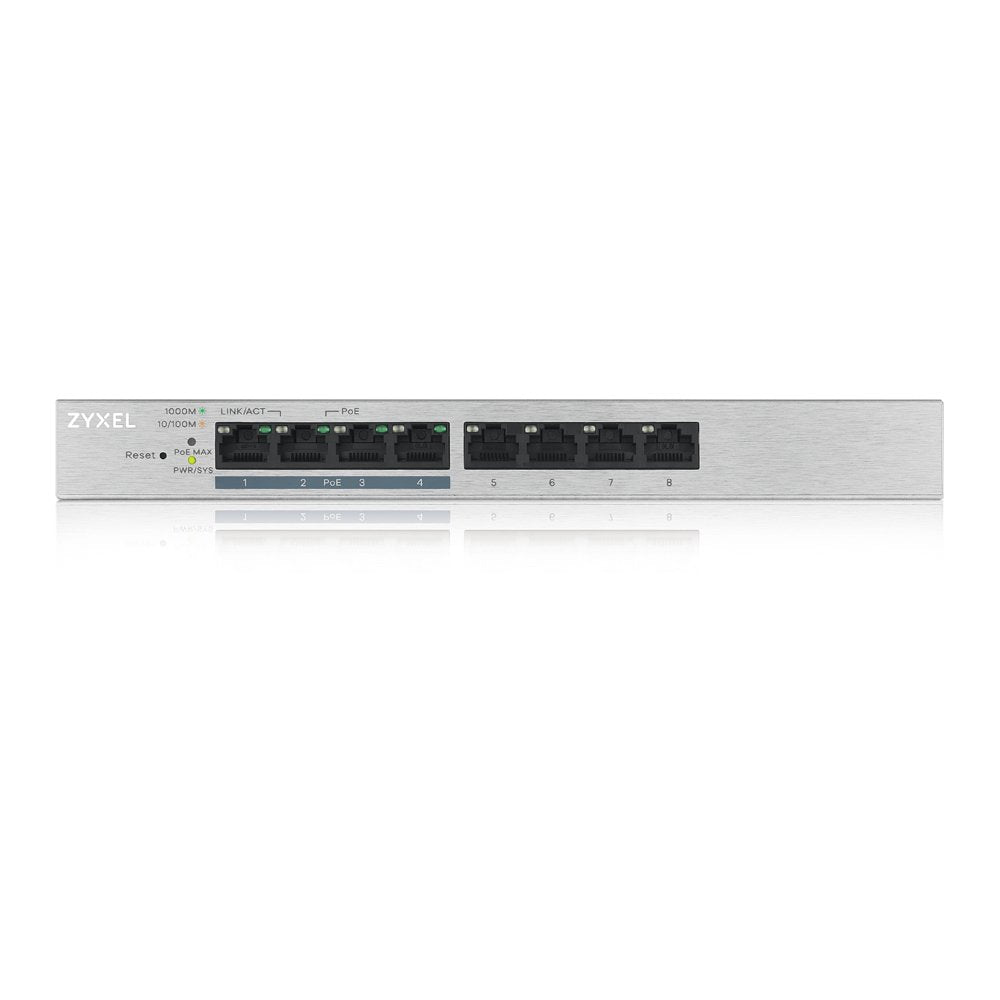 Zyxel Gs1200-8hp V2 Gestionado Gigabit Ethernet (10/100/1000) Gris EnergãA Sobre Ethernet (Poe)