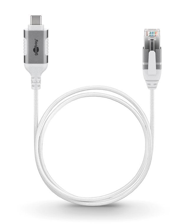 Cable Adaptador Ethernet Goobay Usb-C 3.2 Gen2 > Rj-45, Delgado Blanco, 10 Metros 74391