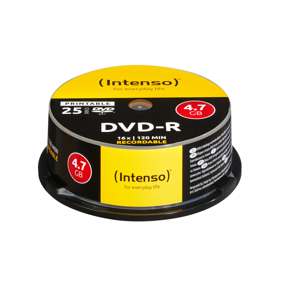 Dvd-R Intenso 4,7gb  25pcs Casebox Printable Inkjet 16x