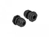 Delock 60373 Prensaestopas Pg9 Para Cable Redondo Con Tres Entradas De Cable Negro 2 Piezas