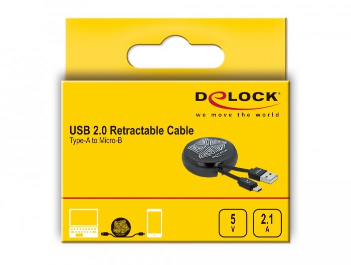 Delock Usb 2.0 Aufrollcable Typ-A Zu Lightning 8 Pin Weiss   Ros