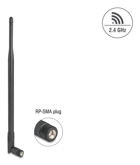 Delock Wifi 2,4 Ghz Antena Rp-Sma Macho 7 Dbi Omnidireccional Con Kippgelenk