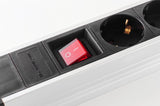 6er Regleta De Enchufes Alu 2x Usb Negro